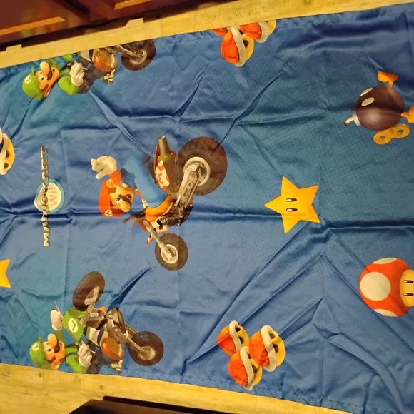 Nintendo Blue Mario Kart Curtains - Picture 2 of 8